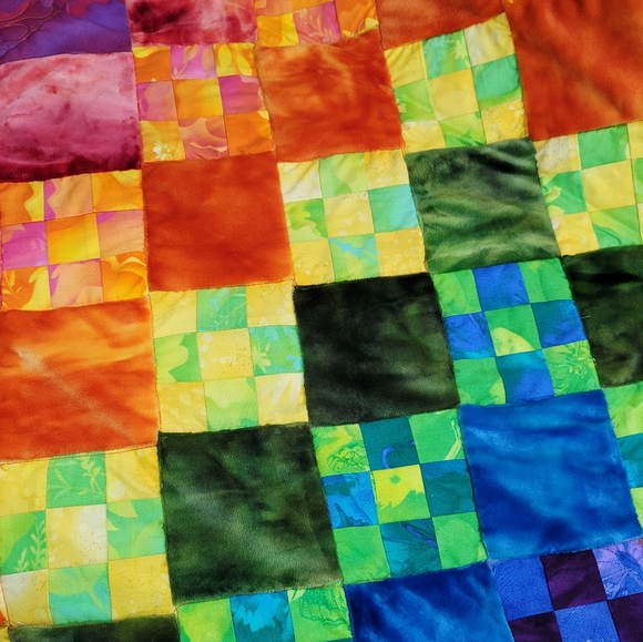 Handmade Rainbow Quilt OOAK - Picture 12 of 14